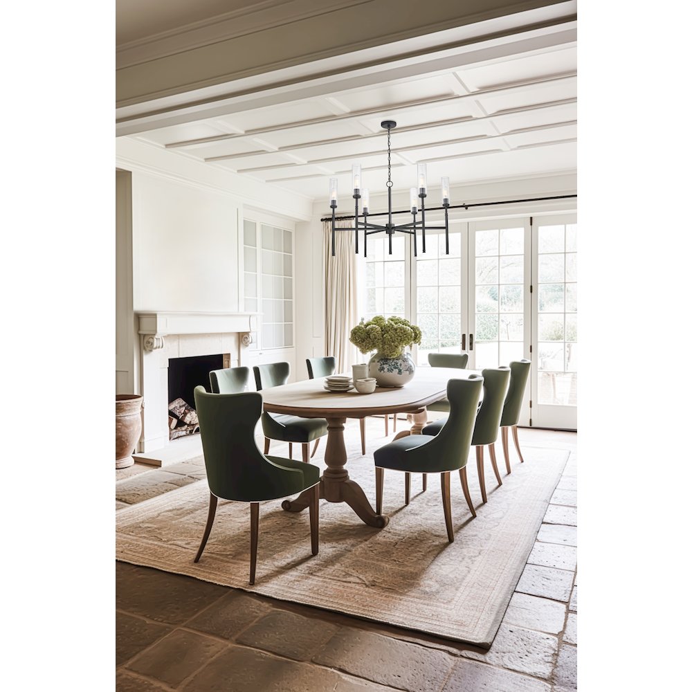 Z-Lite 6 Light Chandelier, Matte Black