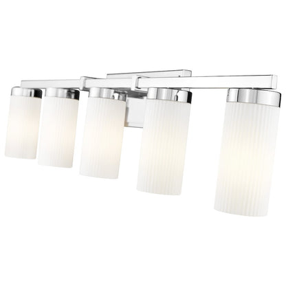 Z-Lite Danica 5 Light Vanity in Chrome color, Steel frame