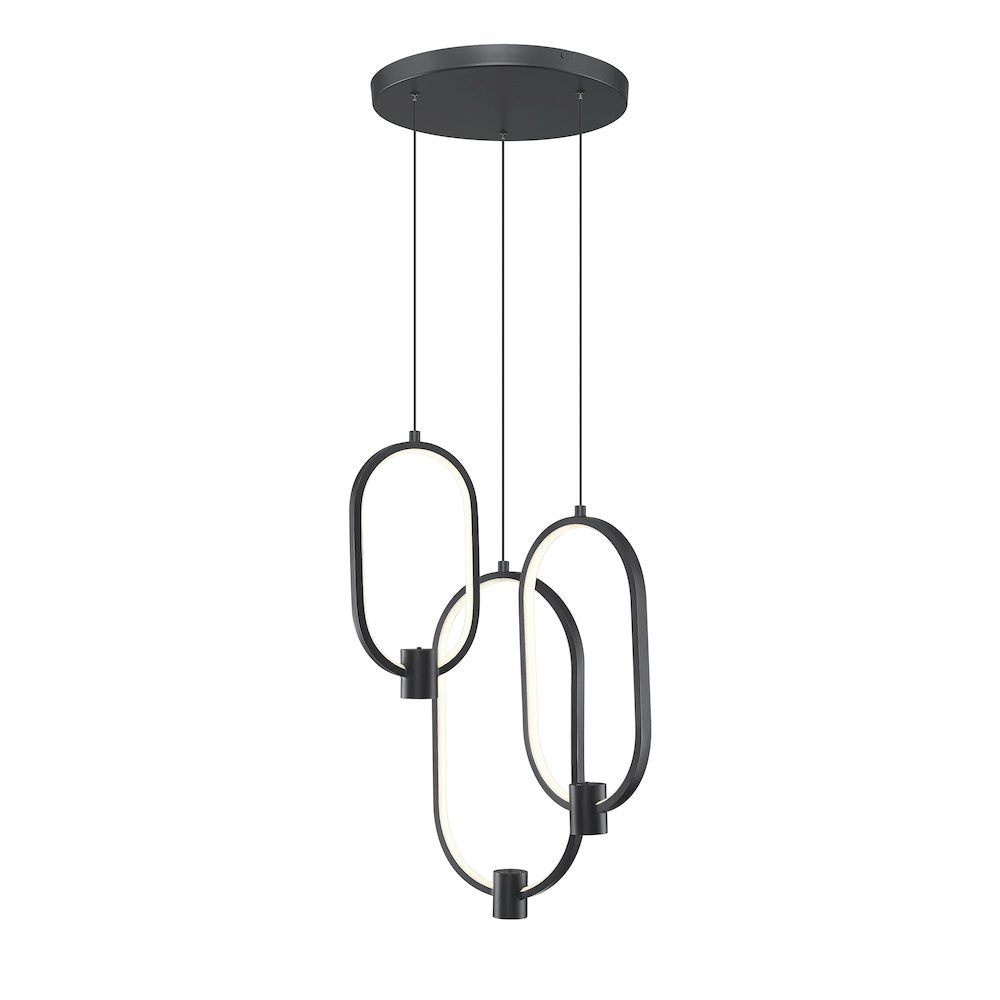Z-Lite 3 Light Chandelier, Matte Black