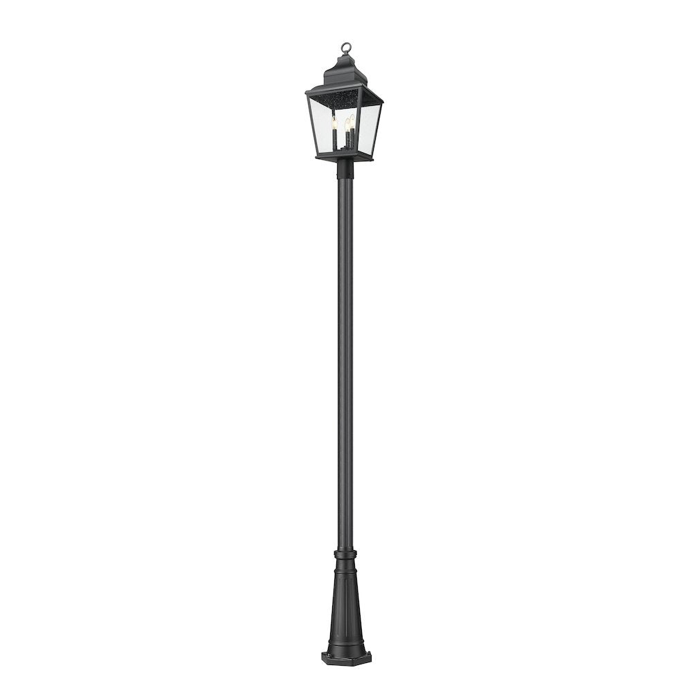 Z-Lite 3 Light Outdoor Post Mounted Fixture, Sand Black