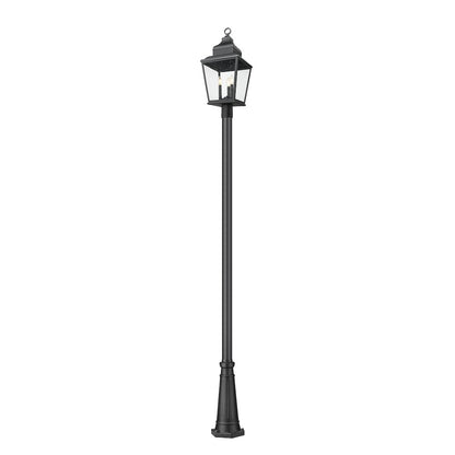 Z-Lite 3 Light Outdoor Post Mounted Fixture, Sand Black