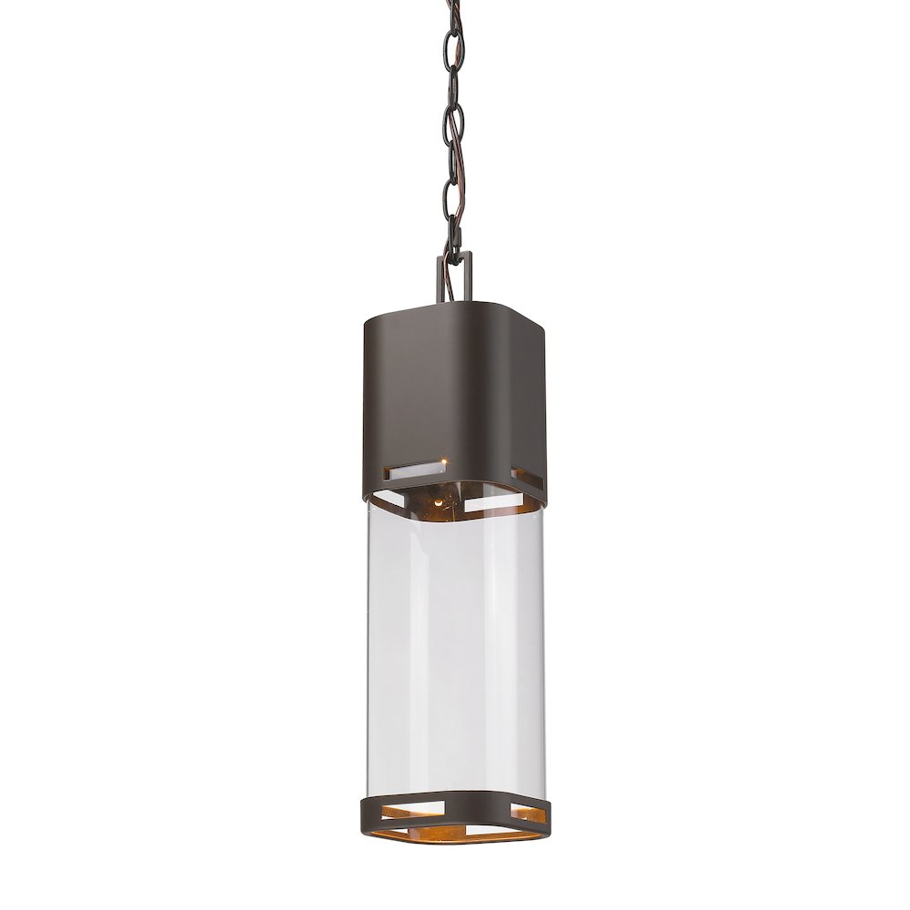 Z-Lite Lestat 1 Light Outdoor Chain Mount Ceiling Fixture, Deep Bronze