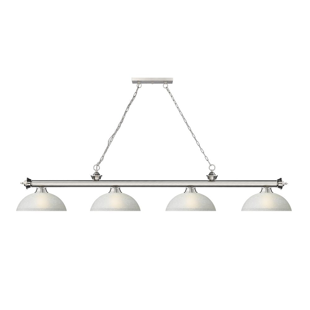 Z-Lite Cordon 4 Light Billiard, Steel Frame, White Linen Shade Color