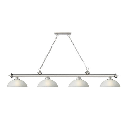 Z-Lite Cordon 4 Light Billiard, Steel Frame, White Linen Shade Color