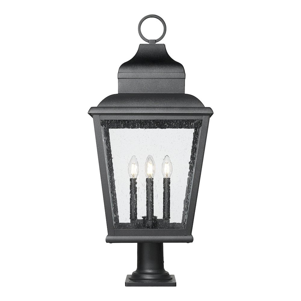 Z-Lite 4 Light Outdoor Pier Mounted Fixture, Sand Black
