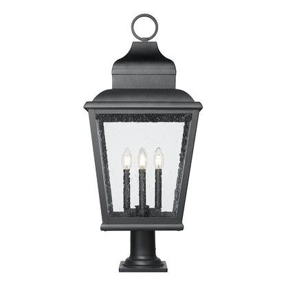 Z-Lite 4 Light Outdoor Pier Mounted Fixture, Sand Black