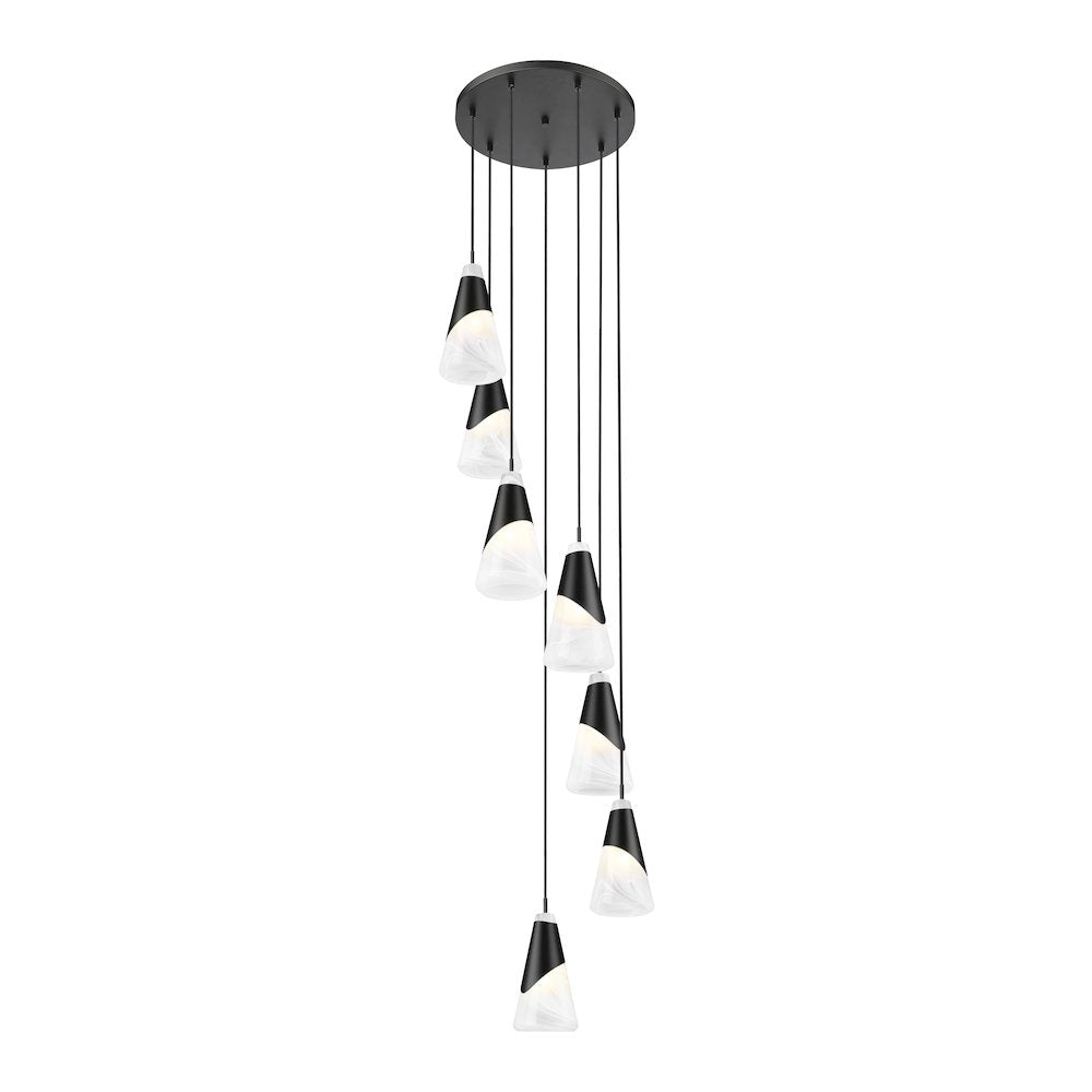 Z-Lite Aimie 7 Light Chandelier, Matte Black
