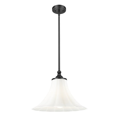 Z-Lite 1 Light Pendant, Matte Black