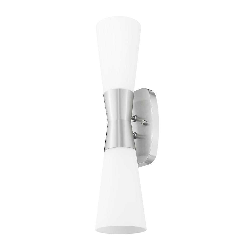Z-Lite 2 Light Wall Sconce, Brushed Nickel