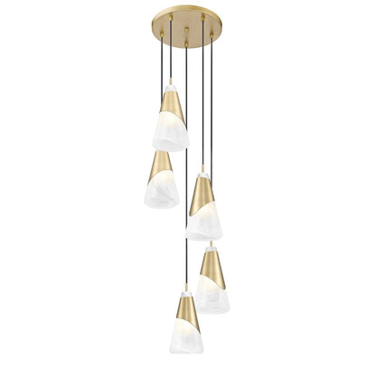 Z-Lite Aimie 5 Light Chandelier, Modern Gold