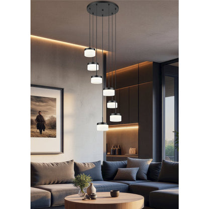 Z-Lite 7 Light Chandelier, Matte Black