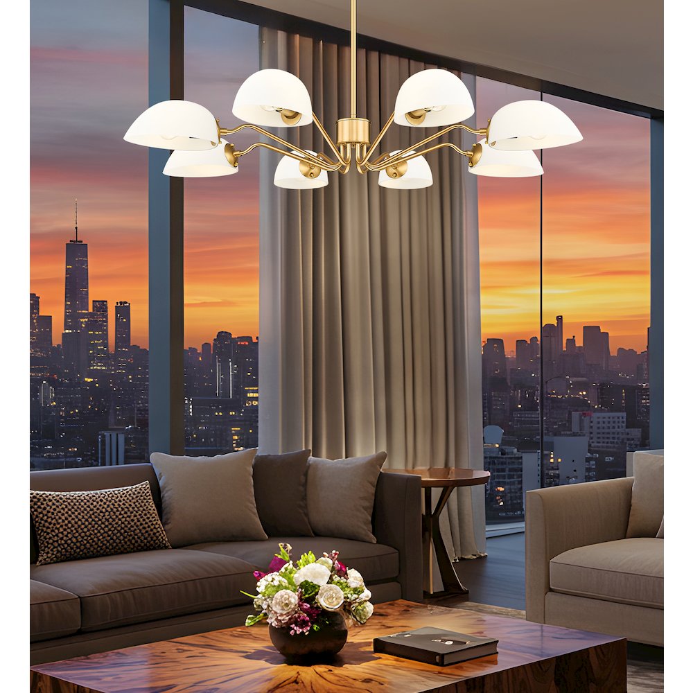 Z-Lite 8 Light Chandelier, Modern Gold