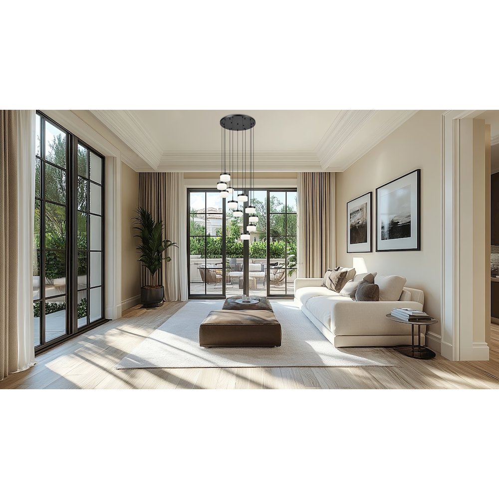 Z-Lite 11 Light Chandelier, Matte Black