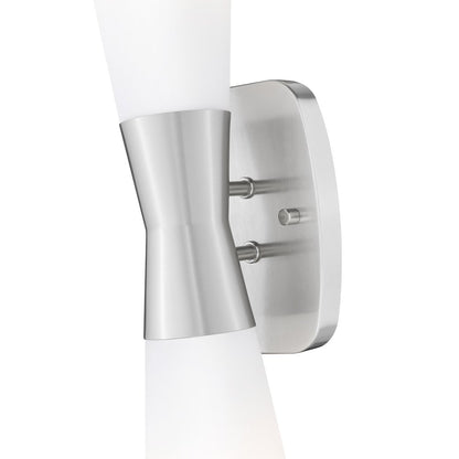 Z-Lite 2 Light Wall Sconce, Brushed Nickel