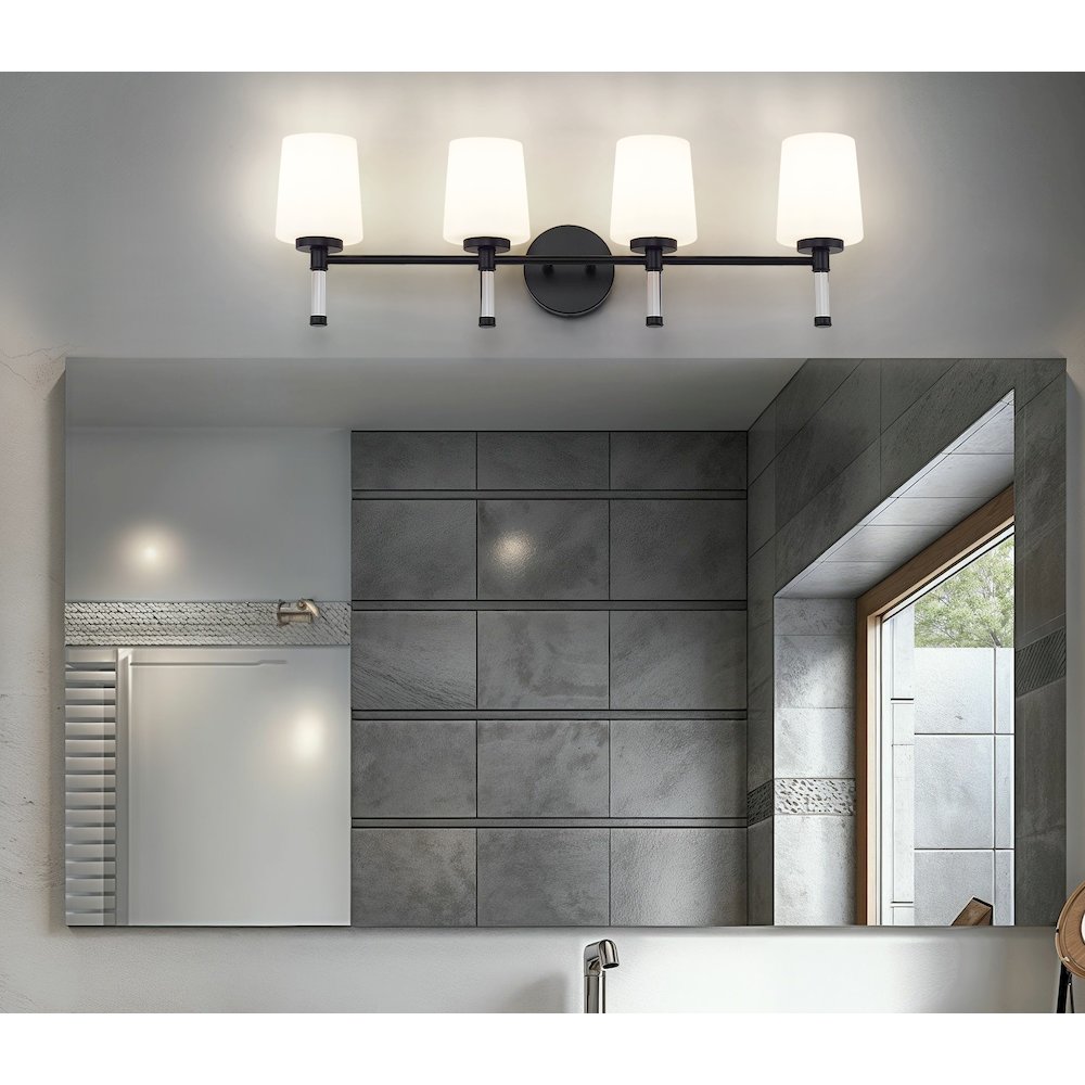 Z-Lite 4 Light Vanity, Matte Black