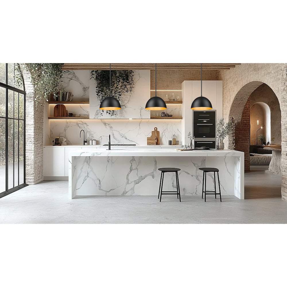 Z-Lite 1 Light Pendant, Matte Black