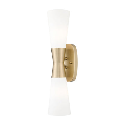 Z-Lite 2 Light Wall Sconce, Modern Gold