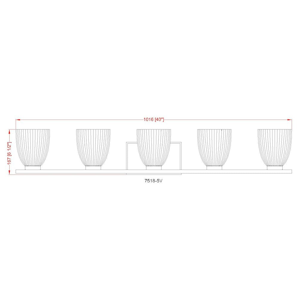 Z-Lite Naya 5 Light Vanity in Chrome color, Steel frame