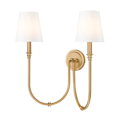 Z-Lite 2 Light Wall Sconce, Rubbed Brass