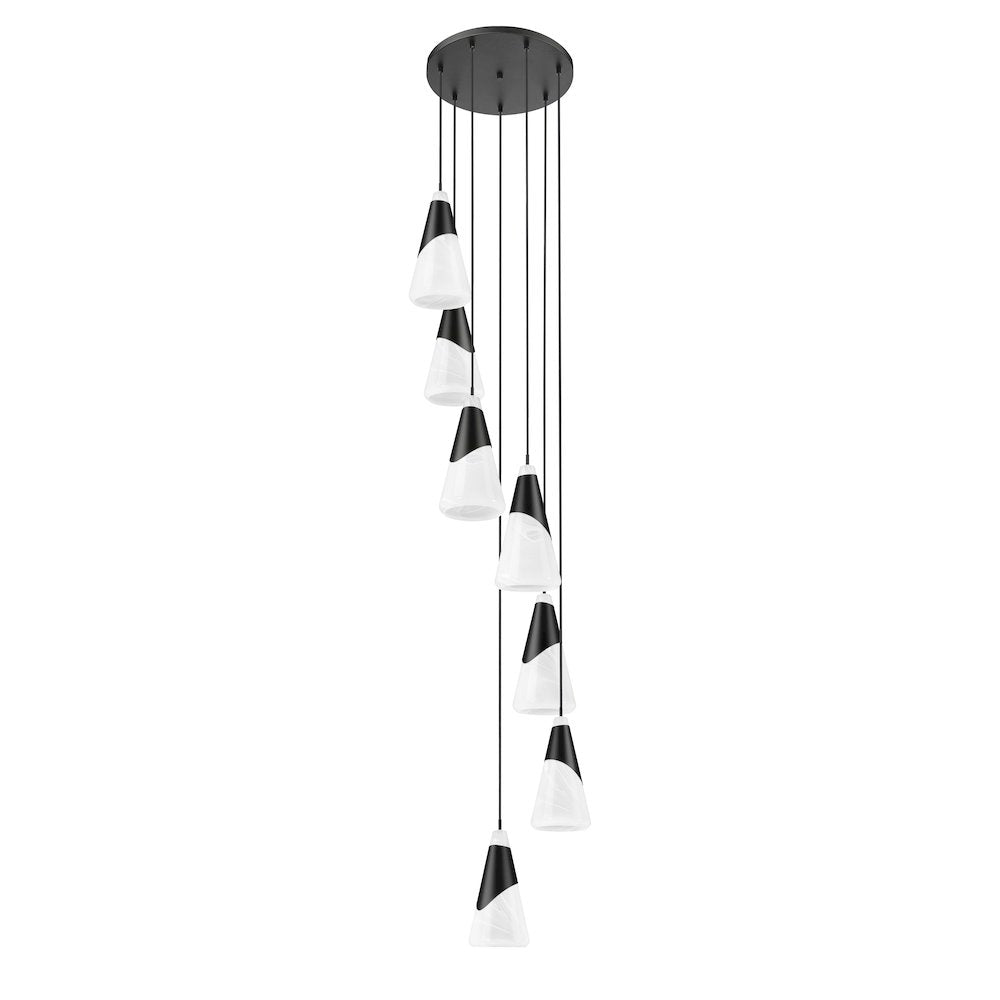Z-Lite Aimie 7 Light Chandelier, Matte Black