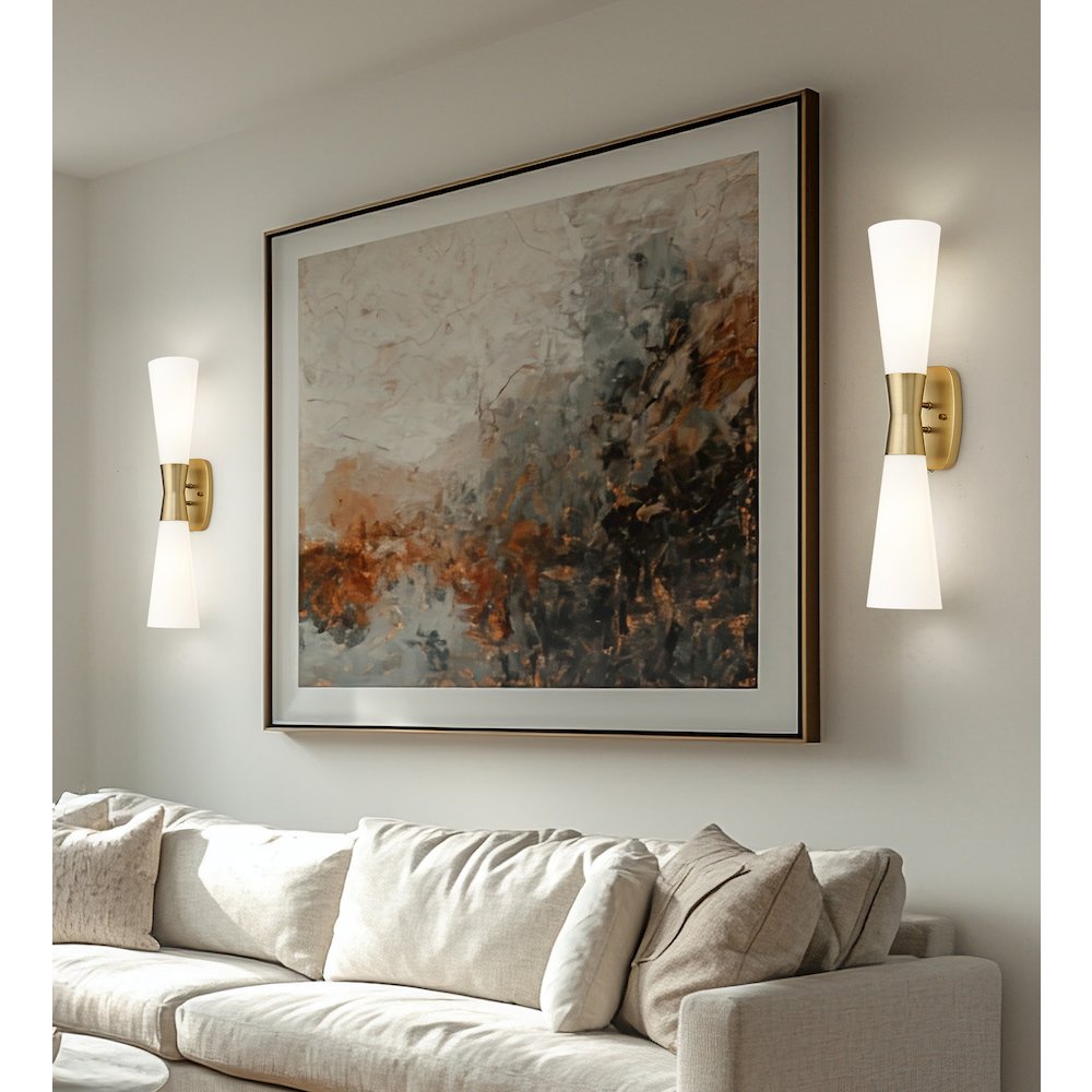 Z-Lite 2 Light Wall Sconce, Modern Gold