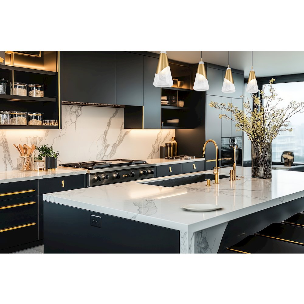 Z-Lite Aimie 1 Light Pendant, Modern Gold