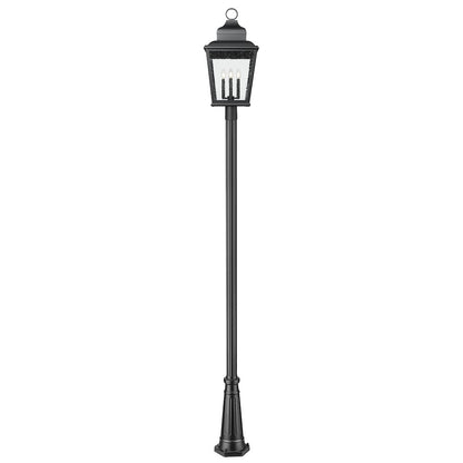 Z-Lite 4 Light Outdoor Post Mounted Fixture, Sand Black