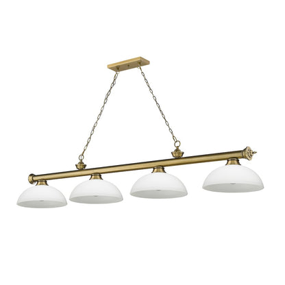 Z-Lite Cordon 4 Light Billiard, Steel Frame, Matte Opal Shade Color