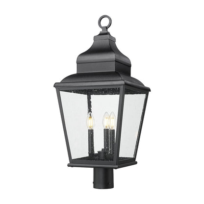 Z-Lite 3 Light Outdoor Post Mount Fixture, Sand Black