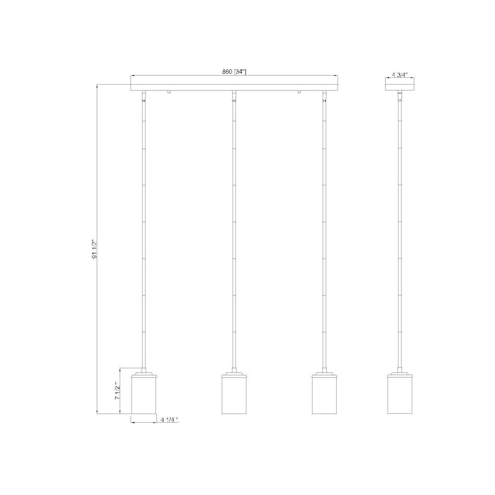 Z-Lite 3 Light Pendant