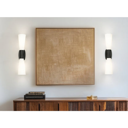 Z-Lite 2 Light Wall Sconce, Matte Black