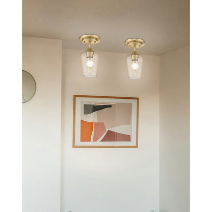 Z-Lite 1 Light Flush Mount, Burnished Brass
