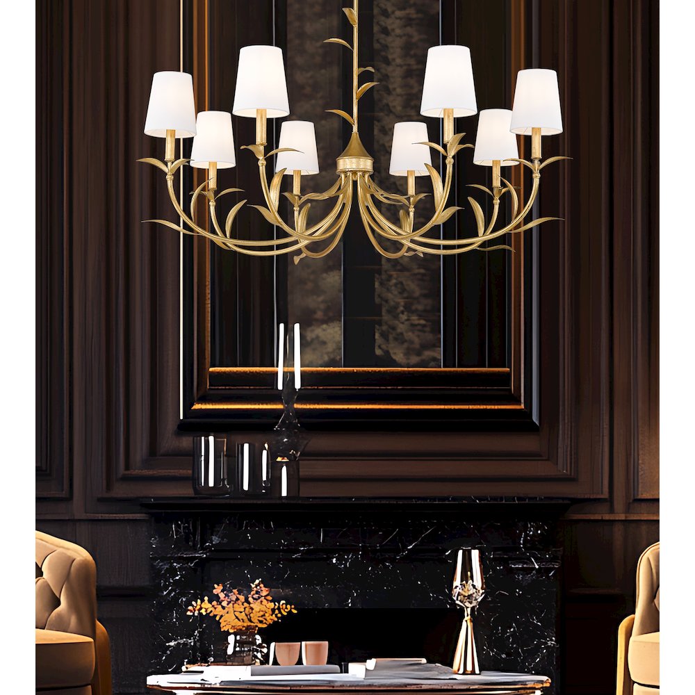 Z-Lite 8 Light Chandelier, Gold Leaf