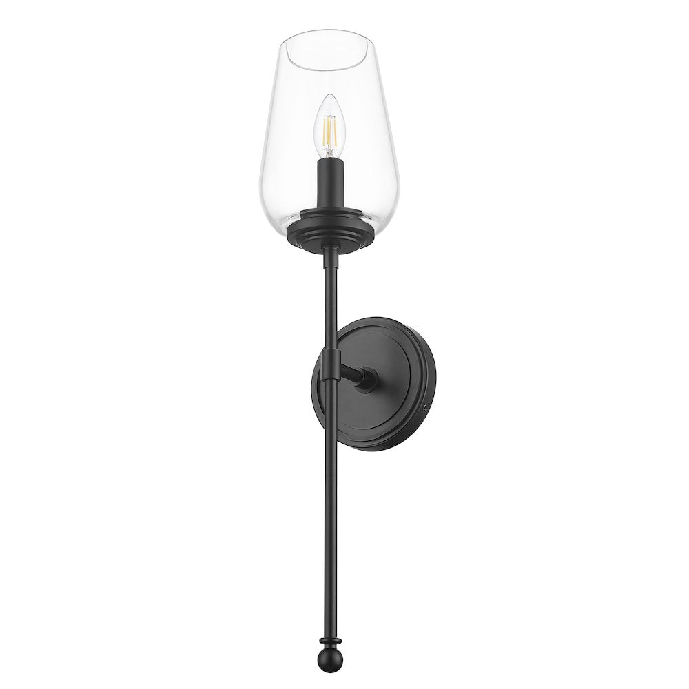 Z-Lite 1 Light Wall Sconce, Matte Black