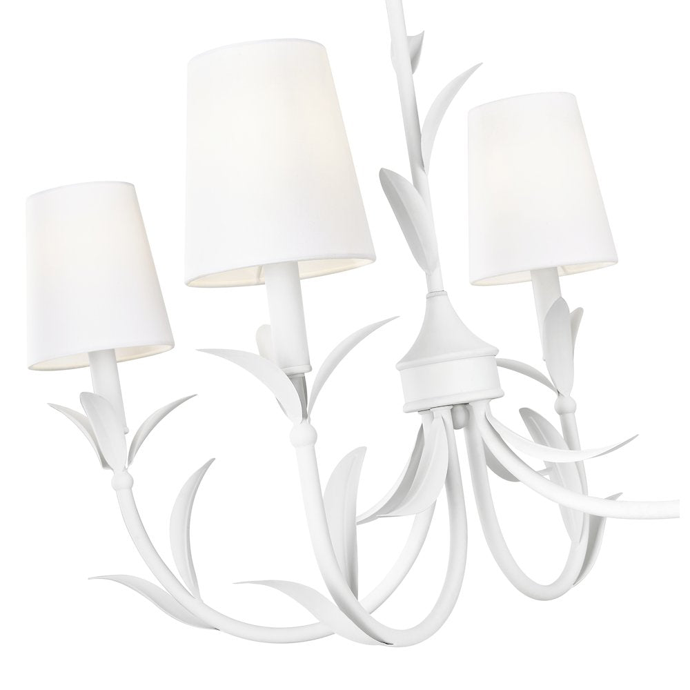 Z-Lite 6 Light Linear Chandelier, Textured White