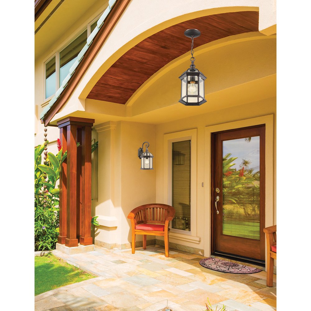 Z-Lite Annex 1 Light Outdoor Chain Mount Ceiling Fixture, Rust