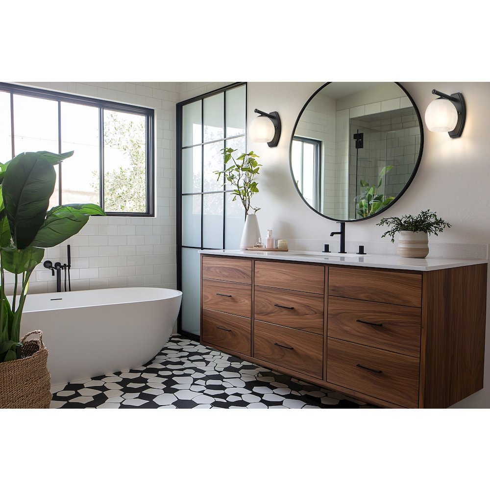 Z-Lite 1 Light Wall Sconce, Matte Black