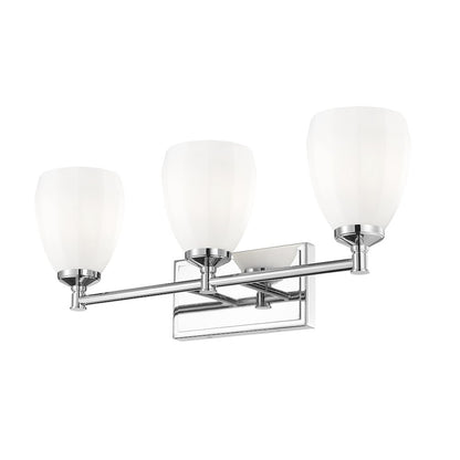 Z-Lite Oren 3 Light Vanity in Chrome  color, Steel frame
