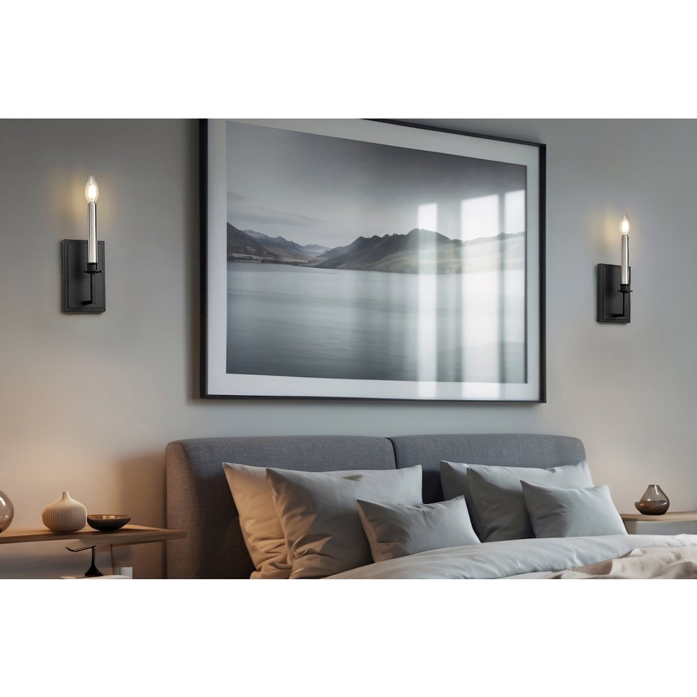 Z-Lite 2 Light Wall Sconce, Matte Black