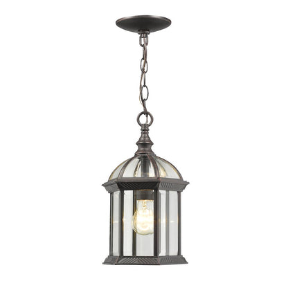 Z-Lite Annex 1 Light Outdoor Chain Mount Ceiling Fixture, Rust