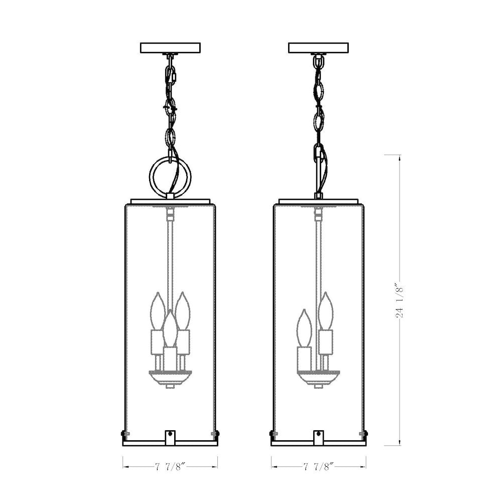 Z-Lite 3 Light Outdoor Chain Mount Ceiling Fixture