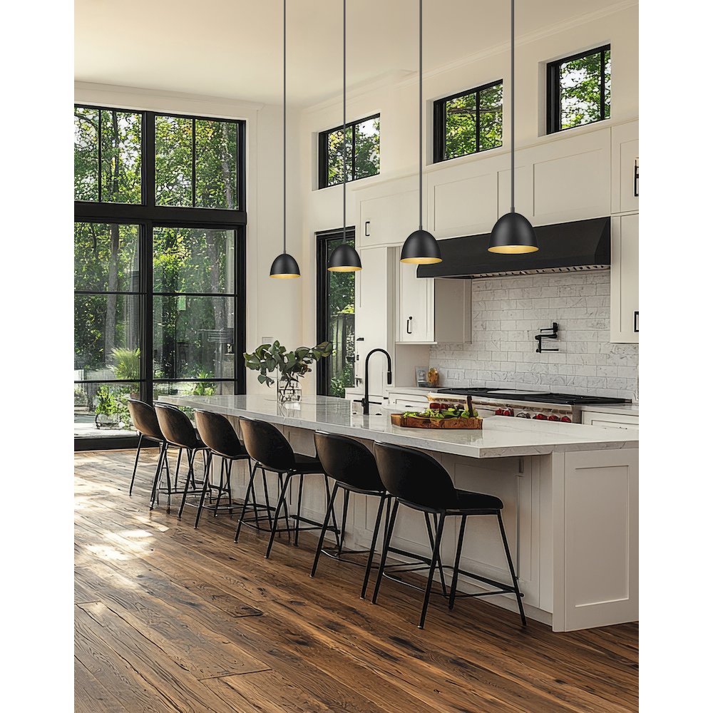 Z-Lite 1 Light Pendant, Matte Black