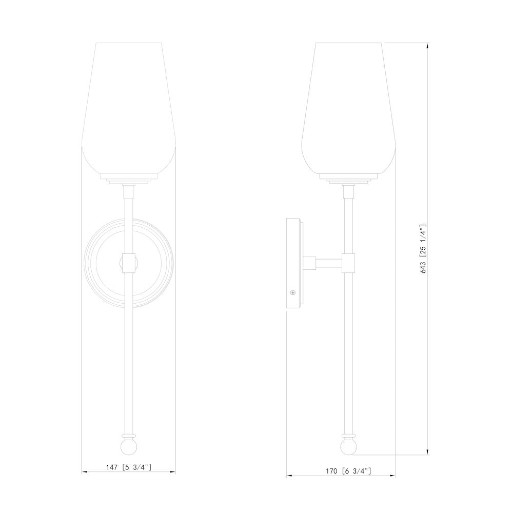 Z-Lite 1 Light Wall Sconce, Modern Gold