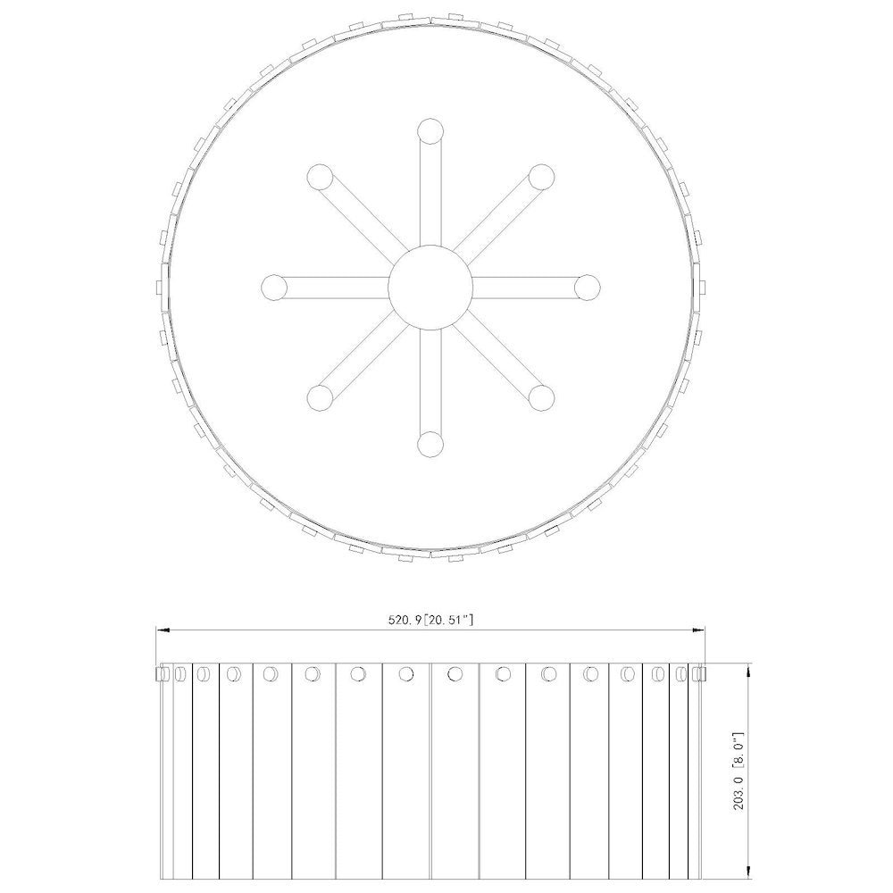 Z-Lite 8 Light Flush Mount