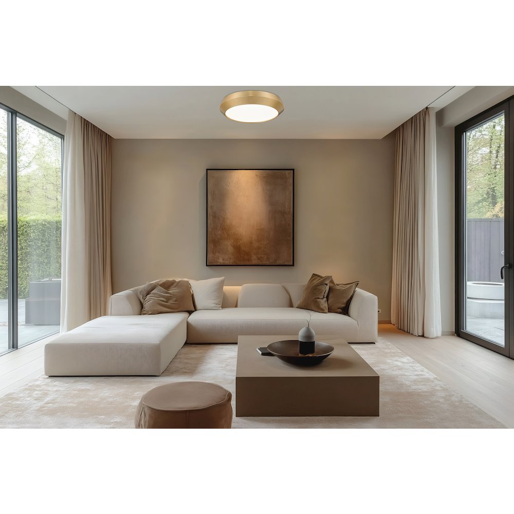 Z-Lite 1 Light Flush Mount, Modern Gold