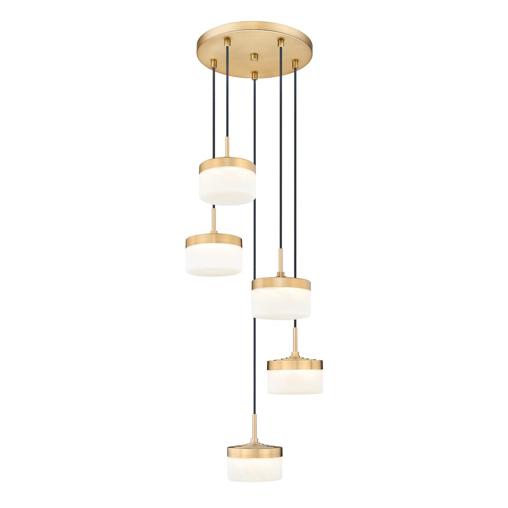 Z-Lite 5 Light Chandelier, Modern Gold