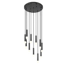 Z-Lite Stari 11 Light Chandelier in Matte Black color, Steel frame