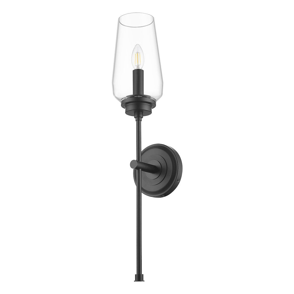 Z-Lite 1 Light Wall Sconce, Matte Black