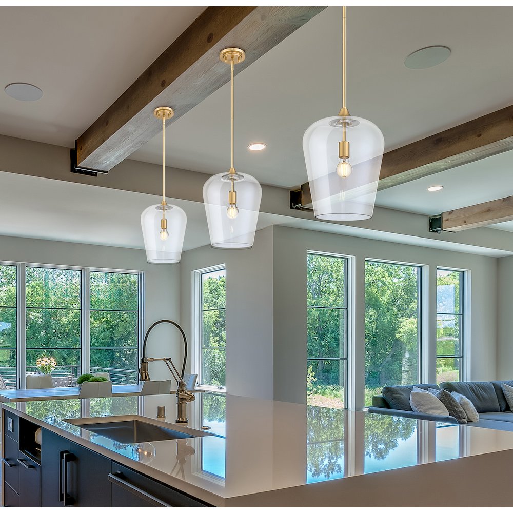Z-Lite 1 Light Pendant, Burnished Brass