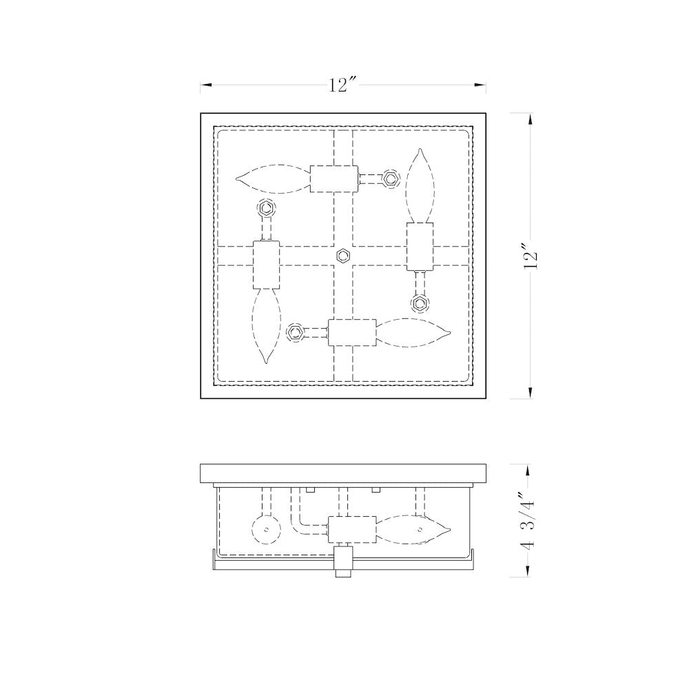 Z-Lite 4 Light Outdoor Flush Mount